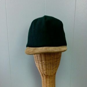 Land's End Green Wool and Suede Cap
